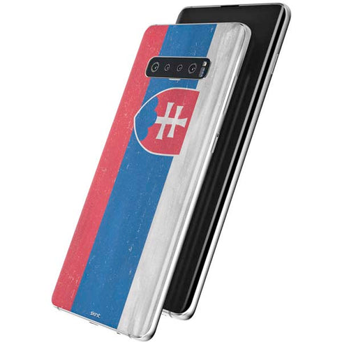 Slovakia Flag Distressed Galaxy S10 Plus Skin